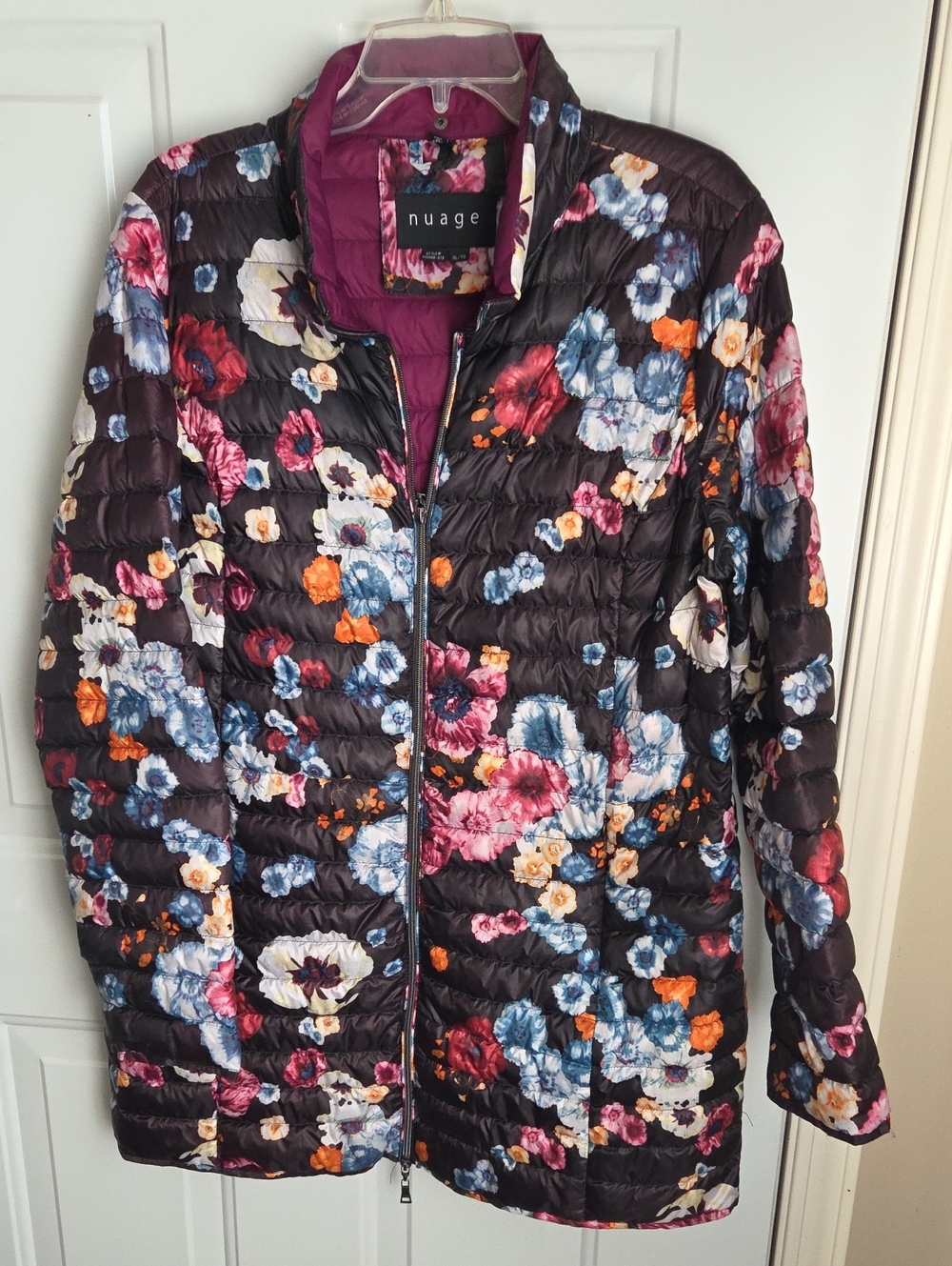 Nuage Women's Floral Quilted Jacket — Black Multicolor